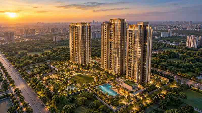 L&T Aravista high-rise towers surrounded by greenery in Sector 86, Gurugram